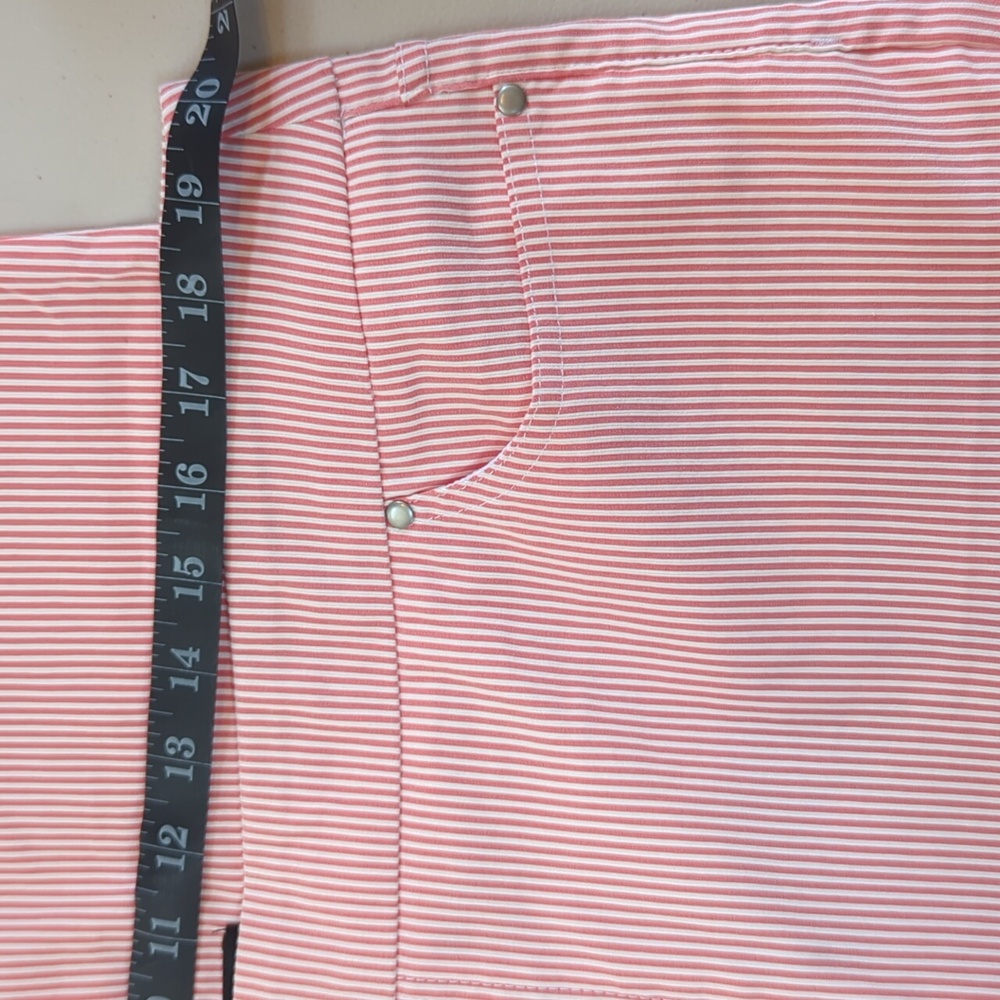 Mario Serrani, Orange And Ivory Pinstripe Ankle/Capri Pants. XXl - Picture 8 of 9